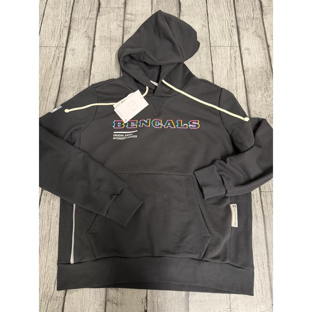NWT Women’s Nike Cincinnati Bengals 2025 Crucial Catch Dri Fit Hoodie Black Med